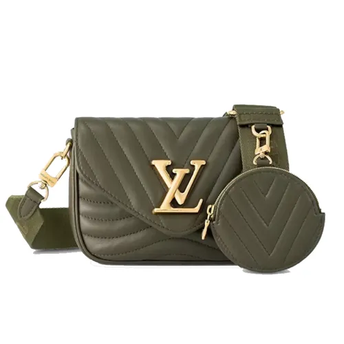 Túi Đeo Chéo Nữ Louis Vuitton LV Wave Multi Pochette M22706 Màu Xanh Rêu