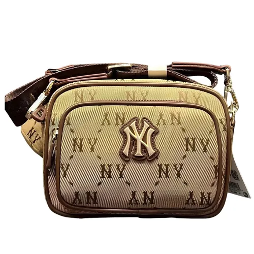 Túi xách - Túi Đeo Chéo Nữ MLB Monogram Jacquard New York Yankees 7ACRMDA4- 50BGS Màu Nâu Be - Vua Hàng Hiệu