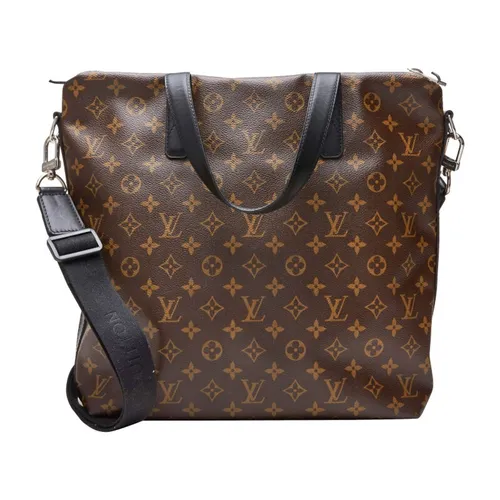 Túi xách Louis Vuitton Túi tote - Túi Tote Nam Louis Vuitton LV Brown Monogram Macassar Kitan Silver Tone Hardware Màu Nâu Đen - Vua Hàng Hiệu