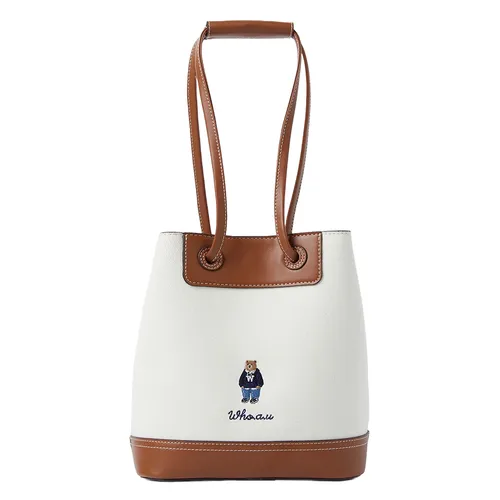 Túi xách WHOAU - Túi Xách Nữ WHOAU Steave Bucket Canvas Bag Màu Be Nâu - Vua Hàng Hiệu
