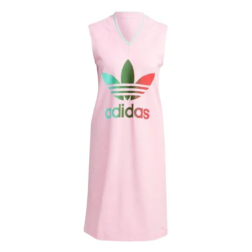 Thời trang Adidas Váy suông - Váy Adidas Adicolor 70S V-Neck Dress IK7860 Màu Hồng Size XS - Vua Hàng Hiệu