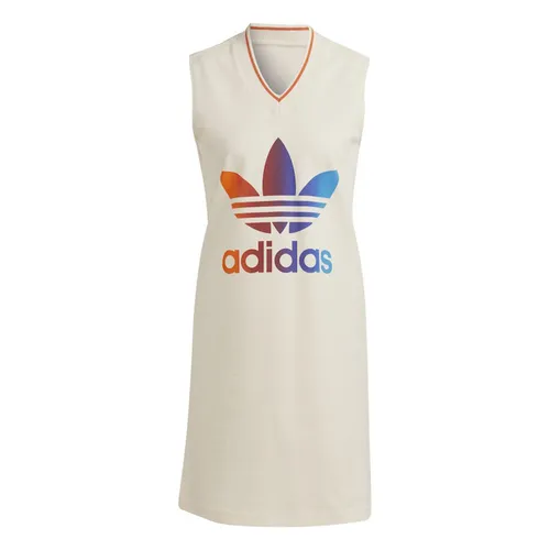 Thời trang Adidas Váy suông - Váy Adidas Adicolor 70S V-Neck Dress IK7862 Màu Be Size XS - Vua Hàng Hiệu