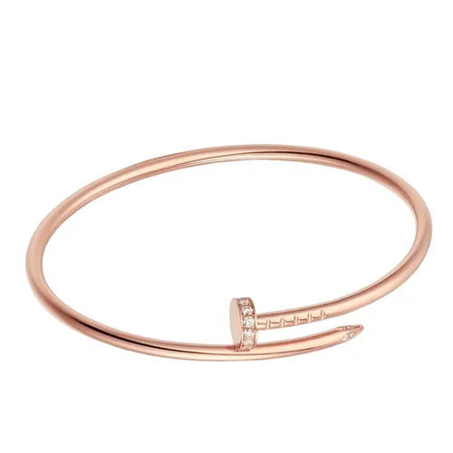 Trang sức Vòng đeo tay Vàng 18k, Kim cương - Vòng Đeo Tay Nữ Jewery Luxury Juste Un Clou Mà Vàng Hồng Bản 7gr (Chế Tác) Size 16 - Vua Hàng Hiệu