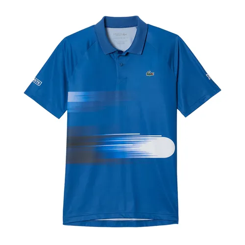 Áo Polo Nam Lacoste Sport Novak Djokovic Print Stretch DH0853 Q6T Màu Xanh Blue Size 4