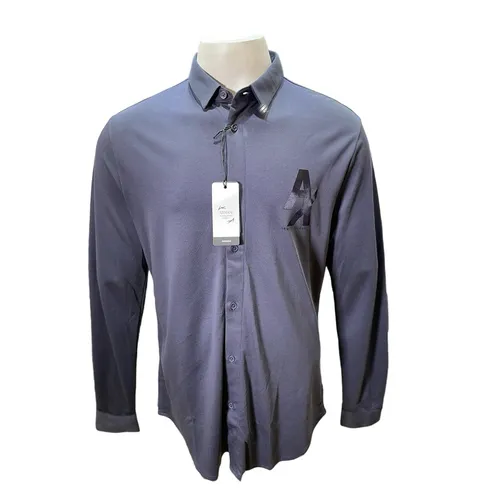Áo Sơ Mi Dài Tay Nam Armani Exchange Shirt 6LZCHA ZJXCZ Màu Xám Size M