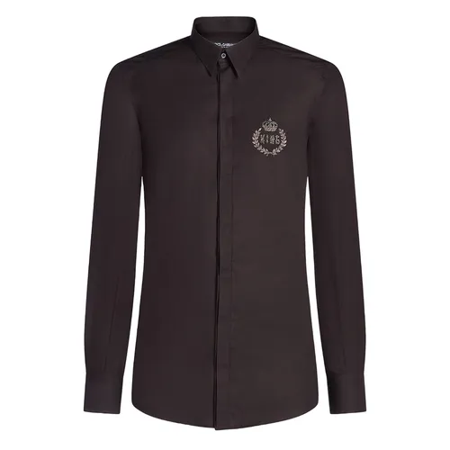 Dolce & Gabbana Đen Áo sơ mi - Áo Sơ Mi Nam Dolce & Gabbana D&G Logo King G5EX3 Màu Đen Size 38 - Vua Hàng Hiệu