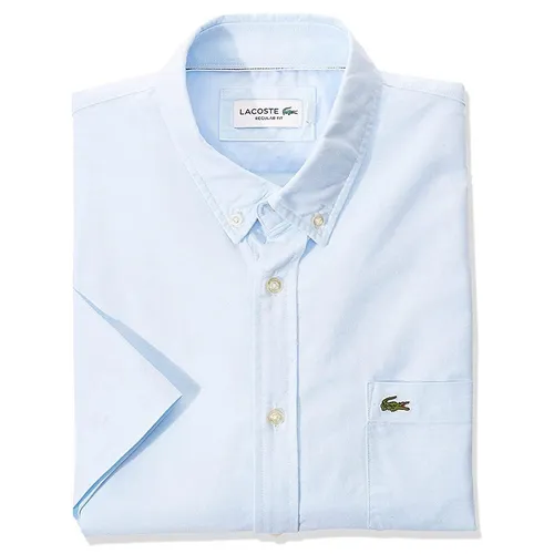 Thời trang - Áo Sơ Mi Nam Lacoste Regular Fit Màu Xanh Nhạt Size 38 - Vua Hàng Hiệu