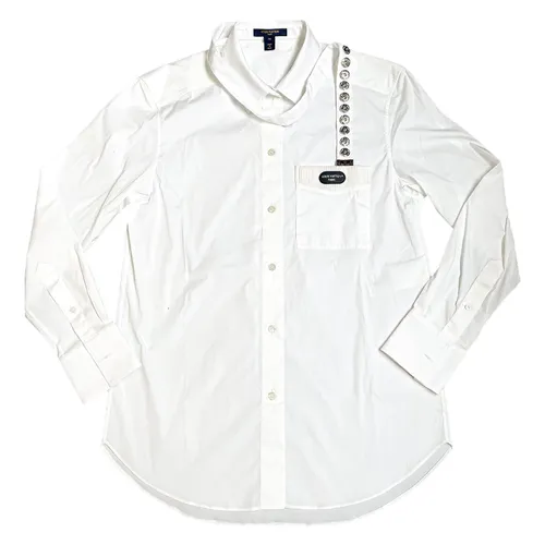 Thời trang Louis Vuitton Áo sơ mi - Áo Sơ Mi Nữ Louis Vuitton LV Dress Shirt Màu Trắng Size 34 - Vua Hàng Hiệu