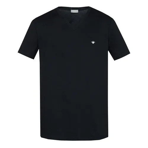 Thời trang Dior - Áo Thun Nam Dior With Bee Embroidery V Neck Black B0446 Tshirt Màu Đen Size XS - Vua Hàng Hiệu