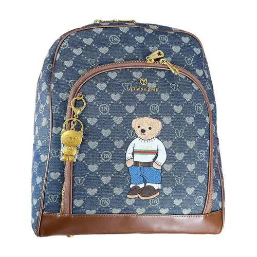 Balo Nữ TTWN BEAR TN3706-TN3707 Màu Xanh Phối Nâu