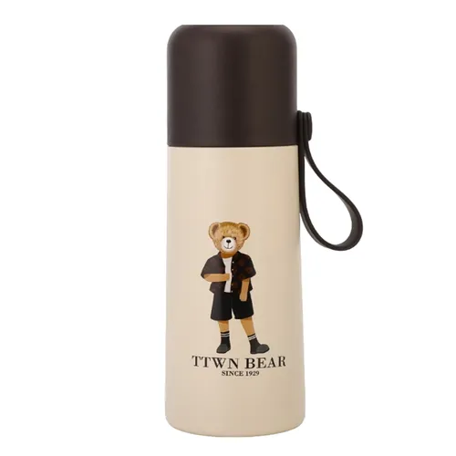 Bình Nước Giữ Nhiệt Nắp Cốc TTWN BEAR BWB2008 Màu Be/Nâu 350ml