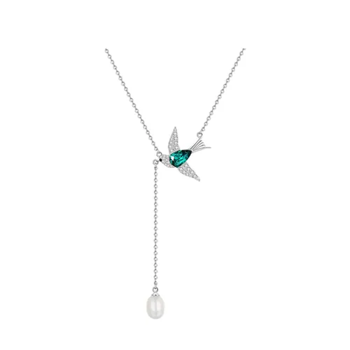 Dây Chuyền Nữ Kya Jewel Swarovski Hummingbird SN1-NT Màu Bạc - Xanh Ngọc
