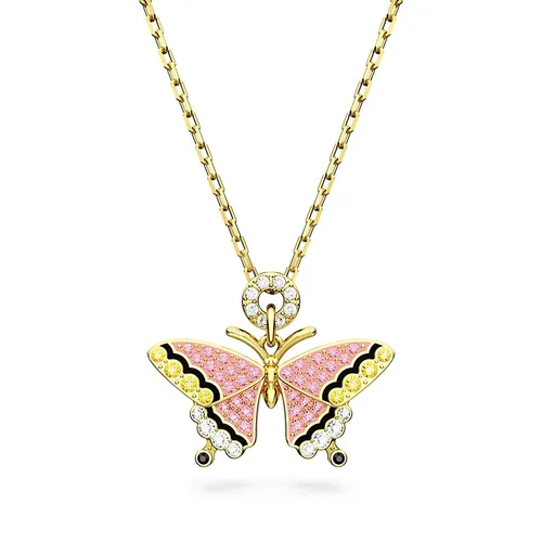 Trang sức Dây chuyền Pha lê, mạ vàng - Dây Chuyền Nữ Swarovski Idyllia Pendant Butterfly, Multicolored, Gold-tone Plated 5658857 Màu Vàng Hồng - Vua Hàng Hiệu