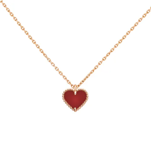Trang sức Van Cleef & Arpels Dây chuyền - Dây Chuyền Van Cleef & Arpels Sweet Hearts Pendant 18K Rose Gold, Carnelian VCARN59N00 Màu Vàng Hồng - Vua Hàng Hiệu