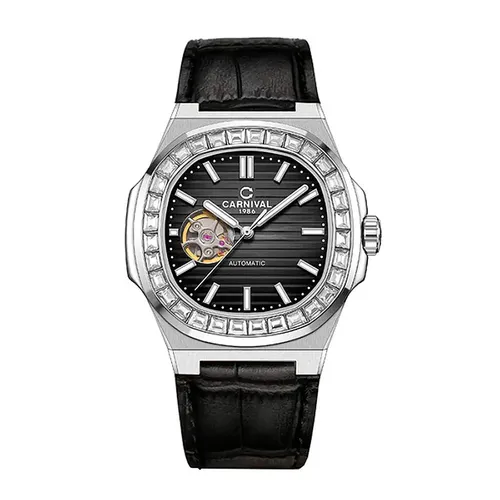 Đồng Hồ Nam I&W Carnival Automatic Handwinding 8128G-VT-DD-D Màu Đen Bạc