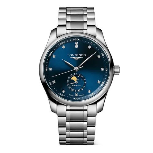 Đồng Hồ Nam Longines Master Moonphase Blue Watch L2.909.4.97.6 Màu Bạc/Xanh - Đồng hồ - Vua Hàng Hiệu