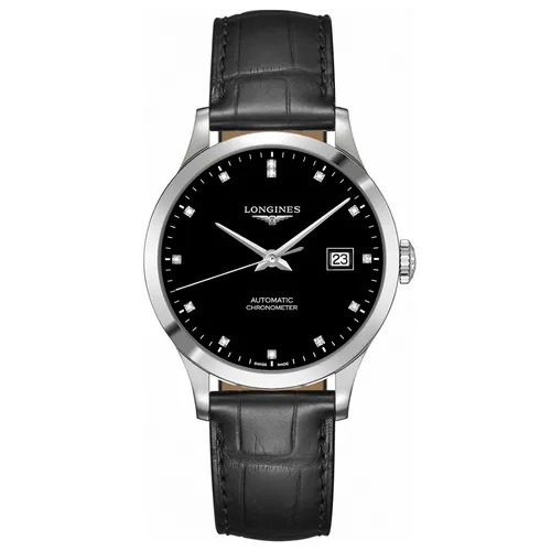 Longines - Đồng Hồ Nam Longines Record L2.820.4.57.2 Màu Đen - Vua Hàng Hiệu