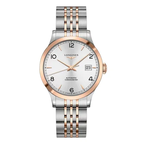 Longines - Đồng Hồ Nam Longines Record Watch L2.820.5.76.7 Màu Vàng Hồng/Bạc - Vua Hàng Hiệu