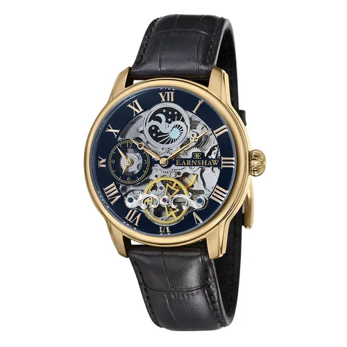 Đồng Hồ Nam Thomas Earnshaw Longitude ES-8006-05 Màu Đen Phối Vàng Gold