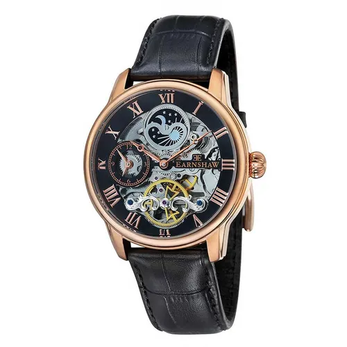 Đồng Hồ Nam Thomas Earnshaw Longitude ES-8006-07 Màu Đen Phối Vàng Hồng