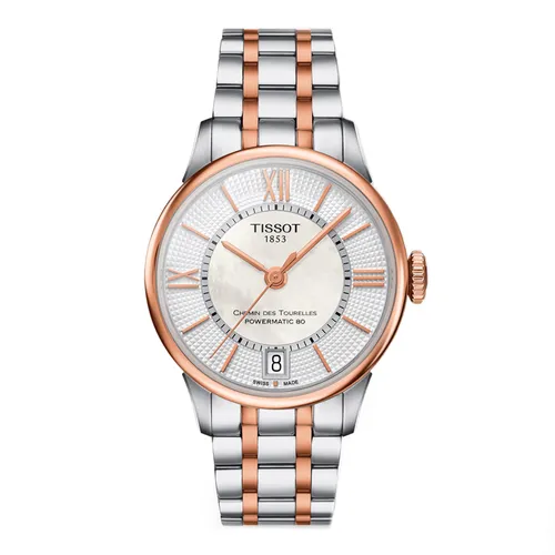Đồng Hồ Nữ Tissot Chemin Des Tourelles Automatic MOP Dial T099.207.22.118.02 Màu Bạc Vàng Hồng - Đồng hồ - Vua Hàng Hiệu