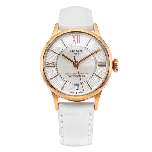 Đồng hồ - Đồng Hồ Nữ Tissot Chemin Des Tourelles Automatic T099.207.36.118.00 Màu Vàng Trắng - Vua Hàng Hiệu