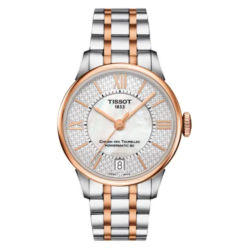 Đồng Hồ Nữ Tissot Chemin Des Tourelles Mother Of Pearl Dial T099.207.22.118.01 Màu Bạc Vàng Hồng - Đồng hồ - Vua Hàng Hiệu