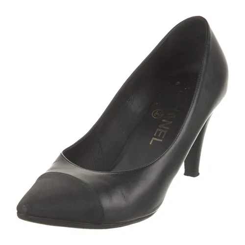 Giày Chanel Nữ - Giày Cao Gót Nữ Chanel Leather Pumps Màu Đen Size 36.5 - Vua Hàng Hiệu