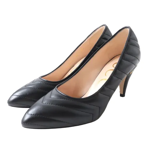 Giày Cao Gót Nữ Gucci Wmns Quilted Leather Pumps 658673-BKO00-1000 Màu Đen Size 34.5 - Giày - Vua Hàng Hiệu