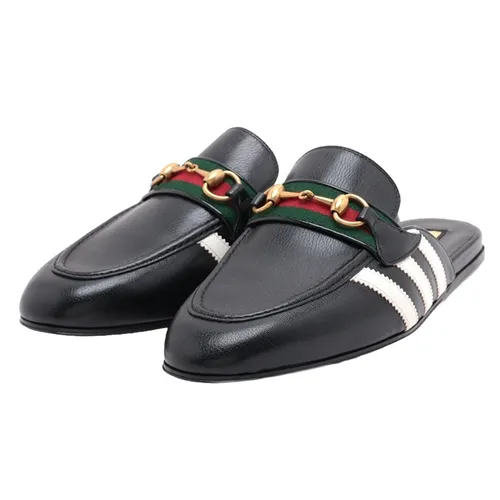 Giày Gucci Giày hở gót - Giày Hở Gót Nam Gucci x Adidas Horsebit Leather Mule Màu Đen Size 38 - Vua Hàng Hiệu