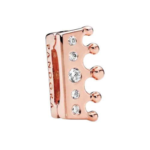 Pandora - Hạt Vòng Charm Pandora Reflexions Crown Clip Charm In Pandora Rose 787599CZ Màu Vàng Hồng - Vua Hàng Hiệu