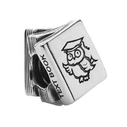 Hạt Vòng Charm Pandora Study Books Bead with Owl 790536 Màu Bạc