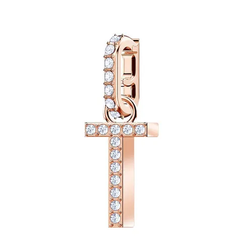 Hạt Vòng Charm Swarovski  Remix Chữ T 5437615 Màu Vàng Hồng