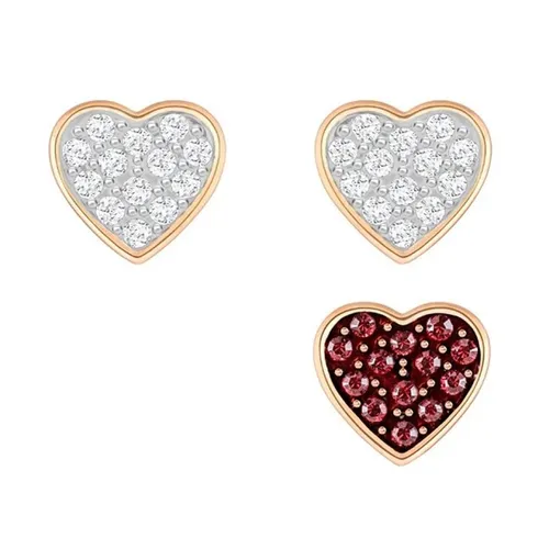 Khuyên Tai Nữ Swarovski Crystal Earrings Wishes Hearts 3 Pieces 5272369 Màu Vàng Hồng Phối Đỏ