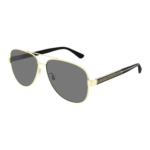 Kính Mát Gucci Grey Aviator Gold Black Sunglasses GG0528S 006 63 Màu Xám - Kính mắt - Vua Hàng Hiệu