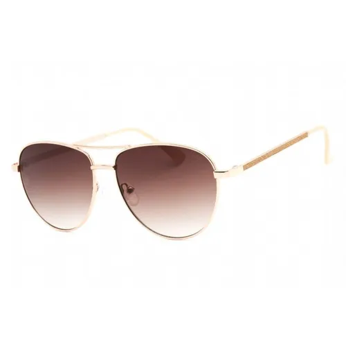 Kính mắt - Kính Mát Nữ Guess GF6157-32F-58 Sunglasses Màu Nâu Vàng - Vua Hàng Hiệu