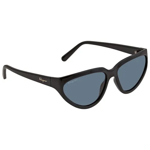 Kính mắt Salvatore Ferragamo - Kính Mát Nữ Salvatore Ferragamo Blue Cat Eye Ladies Sunglasses SF1017S 001 6016 Màu Xanh Đen - Vua Hàng Hiệu