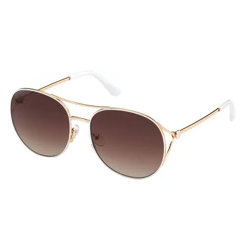 Kính Mát Unisex Guess Brown Metal Round Aviator Sunglasses Frame GU7686-32F-59 Màu Nâu Vàng