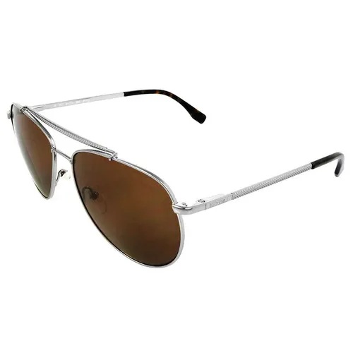 Kính Mát Unisex Lacoste Brown Aviator Sunglasses L177S 033 57 Màu Nâu Bạc