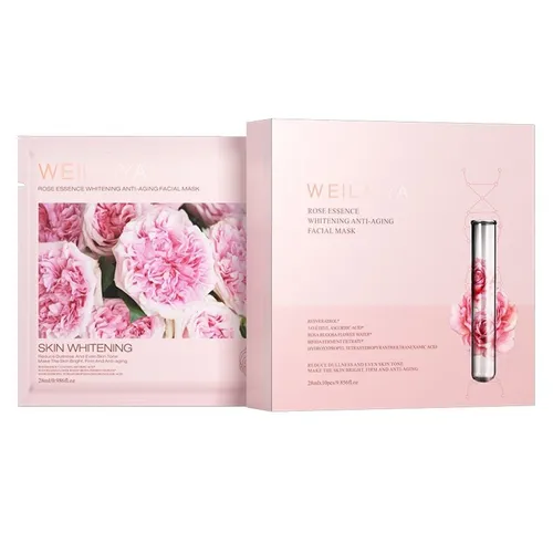 Weilaiya - Mặt Nạ Dưỡng Trắng Da Weilaiya Rose Essence Whitening Anti-aging Facial Mask 10 Miếng - Vua Hàng Hiệu