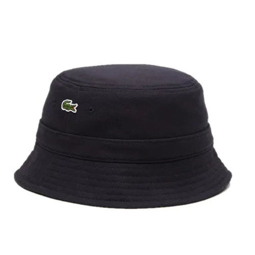 Mũ nón Unisex Xanh Đen - Mũ Lacoste Organic Cotton Bucket Hat RK2056 HDE Màu Xanh Đen Size S - Vua Hàng Hiệu