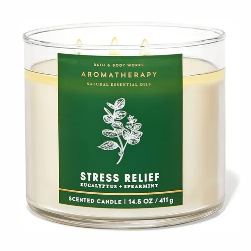 Nến Thơm 3 Bấc Bath & Body Works Aromatherapy Stress Relief Eucalyptus Spearmint 411g