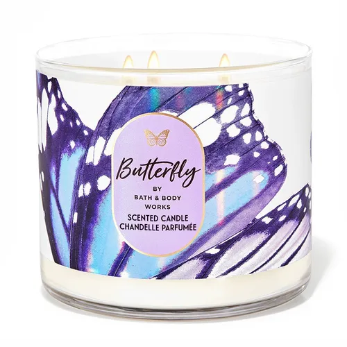 Nến Thơm 3 Bấc Bath & Body Works Butterfly Scented Candle Chandelle Parfumée 411g - Nến thơm - Vua Hàng Hiệu