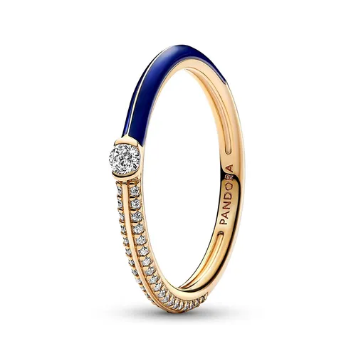 Nhẫn Nữ Pandora ME Pavé & Blue Dual Ring 162528C01 Màu Vàng Xanh Size 64