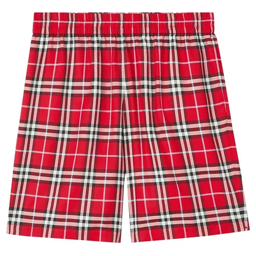 Thời trang Burberry Quần shorts - Quần Short Nam Burberry Men’s Check Print Track Chili Red 8051400 Màu Đỏ Size S - Vua Hàng Hiệu