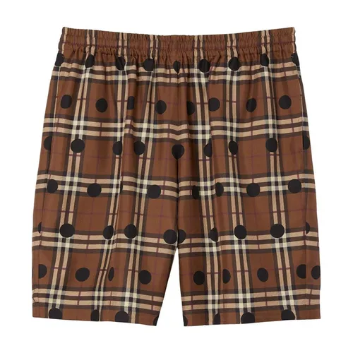 Thời trang Burberry Quần shorts - Quần Short Nam Burberry Silk Polka Dot Pyjama Shorts 8067749 Màu Nâu Size S - Vua Hàng Hiệu