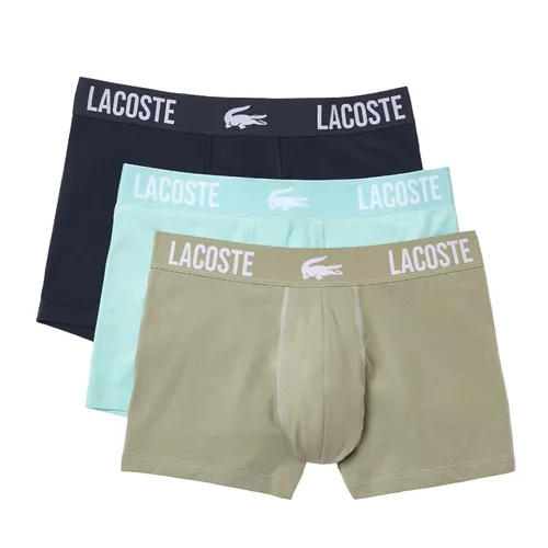 Thời trang Lacoste Quần lót - Set 3 Quần Lót Nam Lacoste Men's Branded Jersey Trunk Three-Pack 5H3321 G01 Phối Màu Xanh Size M - Vua Hàng Hiệu
