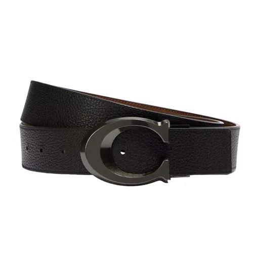Thắt lưng Coach Nam - Thắt Lưng Nam Coach Signature Buckle Cut To Size Reversible Belt CQ013 Màu Đen - Vua Hàng Hiệu