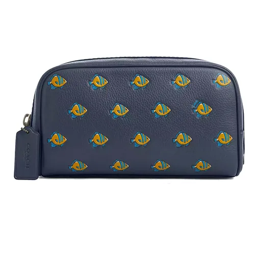 Coach - Túi Cầm Tay Nam Coach Small Travel Kit With Fish Print Gunmetal/Denim Multi CU139 Màu Xanh - Vua Hàng Hiệu
