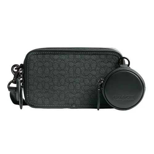Coach Xanh đậm Mỹ - Túi Đeo Chéo Nam Coach Charter Slim Crossbody In Micro Signature Jacquard CM372 Màu Xanh Đậm - Vua Hàng Hiệu